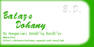 balazs dohany business card